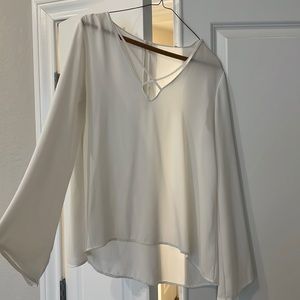 Bell sleeve white top